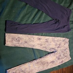 UFC Kids Leggings Set - Navy and Purple Tie-Dye, And Blue, Both Size 10/12